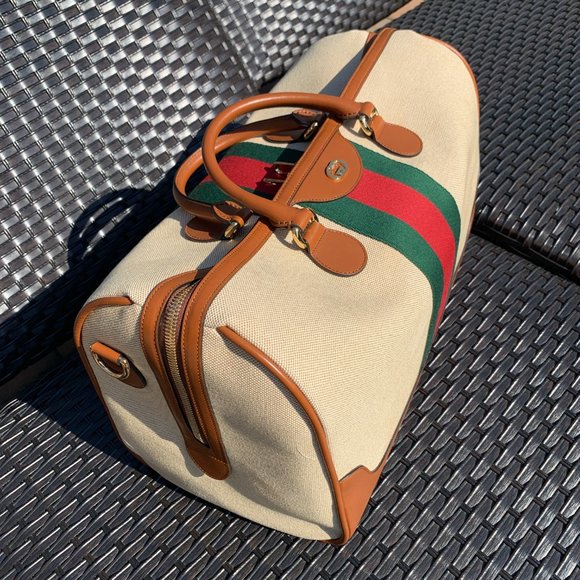 Gucci XL Travel Boston Bag w keys,lock strap,tag- Gorgeous! NEW W TAGS - Picture 8 of 15